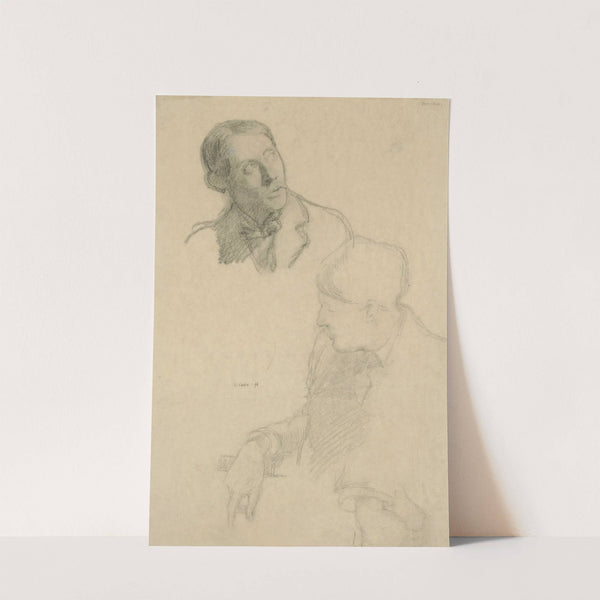 Two portrait studies of Charles Conder (1896) by William Rothenstein