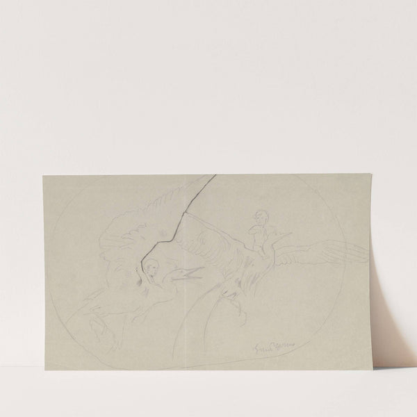 Two Putti on the Backs of Birds (1860 - 1924) by Hans Thoma