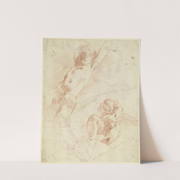 Two putti seen from below by Correggio