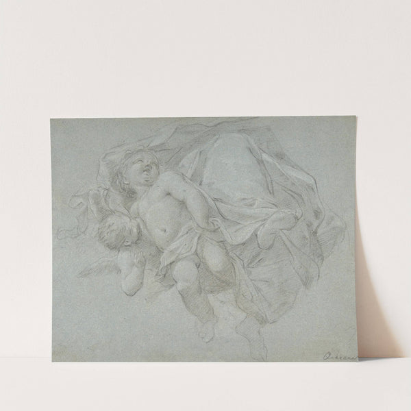 Two Putti Supporting the Lower Part of a Draped Figure by Jacopo Guarana