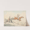 Two Riders Jumping a Wooden Fence by Henry Thomas Alken
