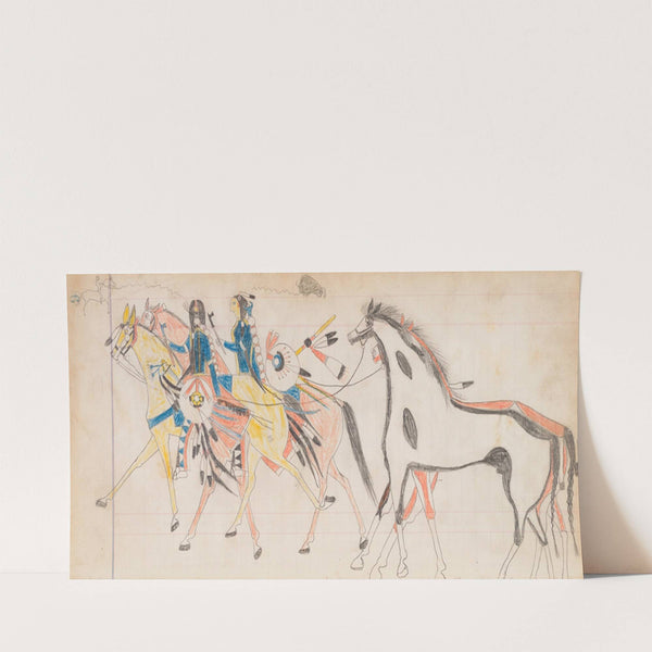 Two Riders Leading Horses (ca. 1882) by Frank Henderson