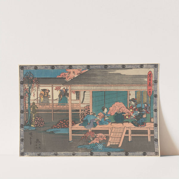 Two Ronin Looking into Yoshiwara (19th century) by Andō Hiroshige