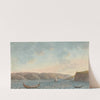 Two Rowing Boats and a Sailboat by a Steep Cliff, Hilly Landscape Seen From the Sea (ca. 1785) by Willey Reveley