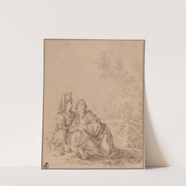 Two Russians Seated in Landscape by Jean-Baptiste Le Prince
