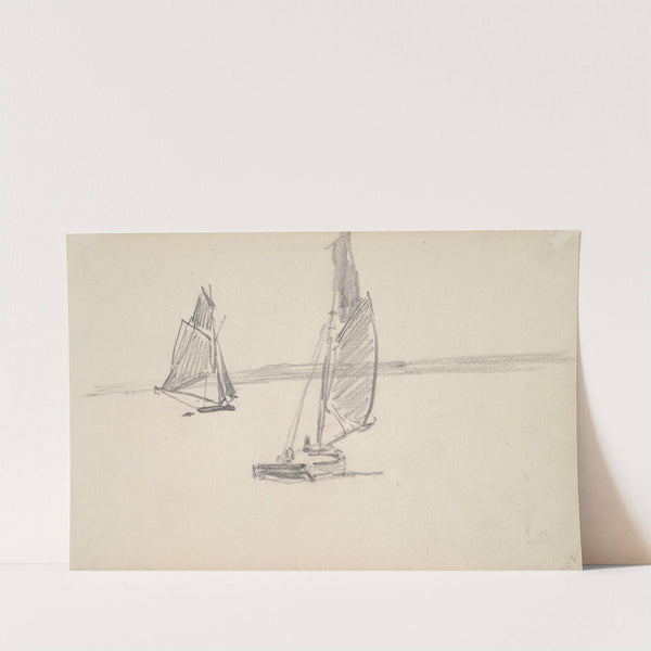 Two Sailboats on Calm Water by Johan Barthold Jongkind