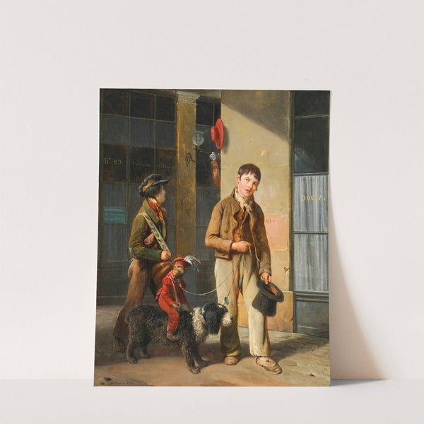 Two Savoyards With A Monkey And A Dog by Louis Joseph Toussaint Rossignon