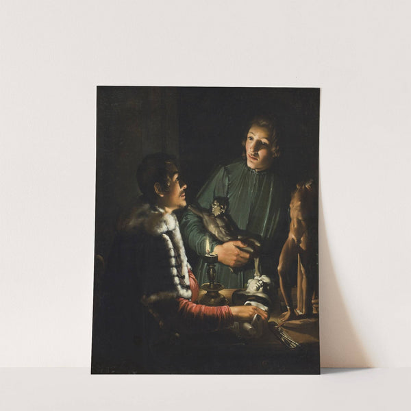 Two Sculptors at Night in Rome. Double Portrait of Francois Duquesnoy and Georg Petel (1620 – 1623) by Adam de Coster