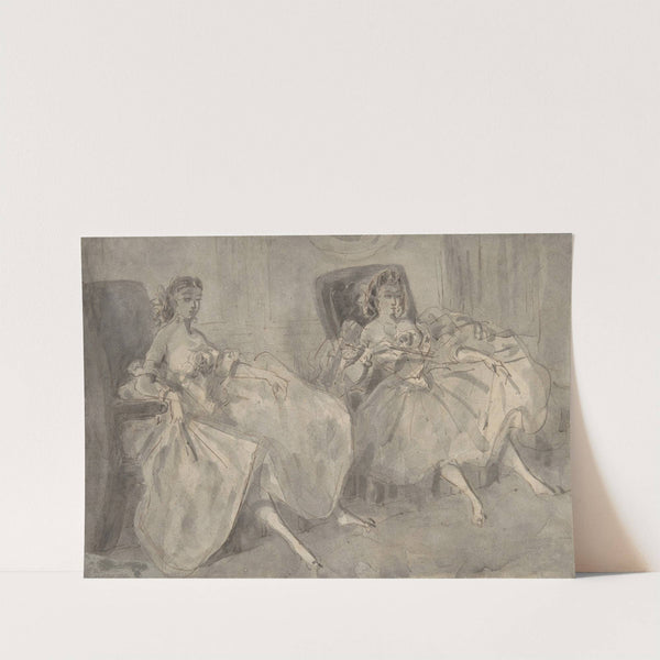 Two Seated Women by Constantin Guys