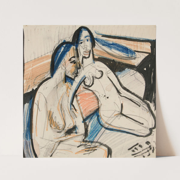 Two Seated Women in Studio (1912) by Ernst Ludwig Kirchner