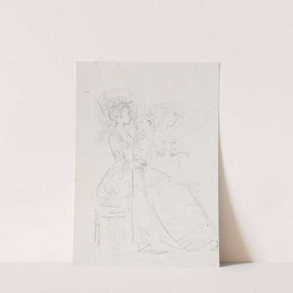 Two Seated Women with Male Figure between Them (verso) (probably c. 1754-1765) by Hubert Robert