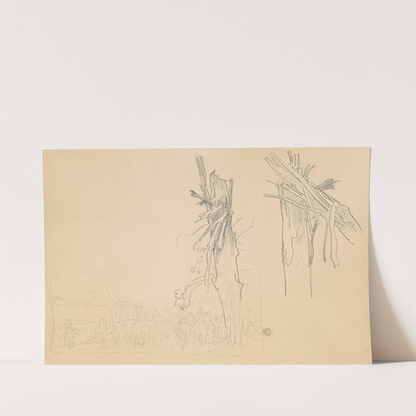 Two Shattered Trees; and Study for 'The Road' (verso) by John Singer Sargent