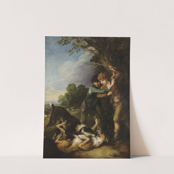 Two shepherd boys with dogs fighting by Thomas Gainsborough