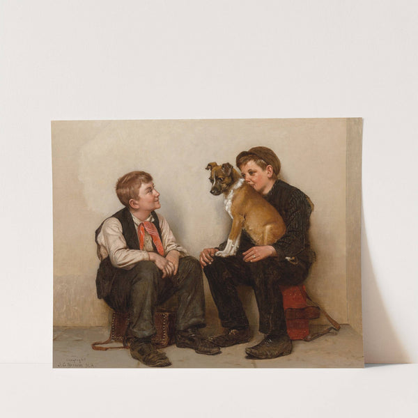 Two Shoeshine Boys with a Dog by John George Brown
