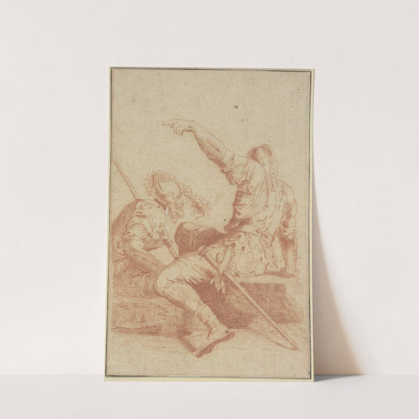Two sitting soldiers by Salvator Rosa