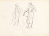 Two sketches of a country woman with a pail, sketch for the painting “Going hunting” (1883)