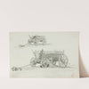 Two Sketches of an Ox Cart (c. 1850) by Charles François Daubigny