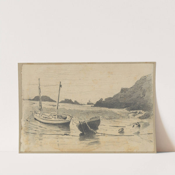 Two Small Boats Moored to Beach by John Singer Sargent