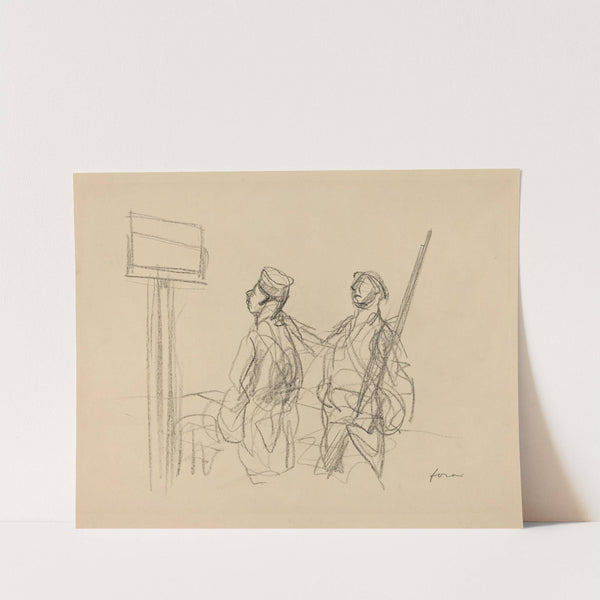 Two Soldiers Looking at a Placard (probably 1918) by Jean-Louis Forain