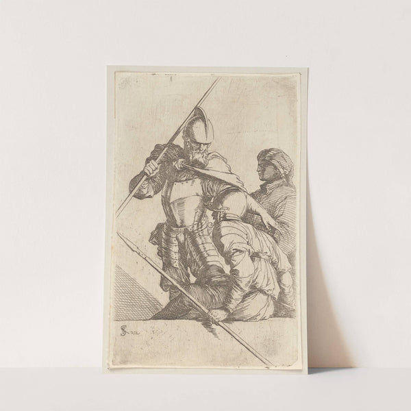 Two Soldiers, One in Helmet and Bearded by Salvator Rosa