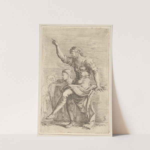 Two Soldiers, One with His Hand Raised, Pointing toward the Left by Salvator Rosa