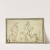 Two Soldiers, Woman with Jug and Child by Adriaen Brouwer