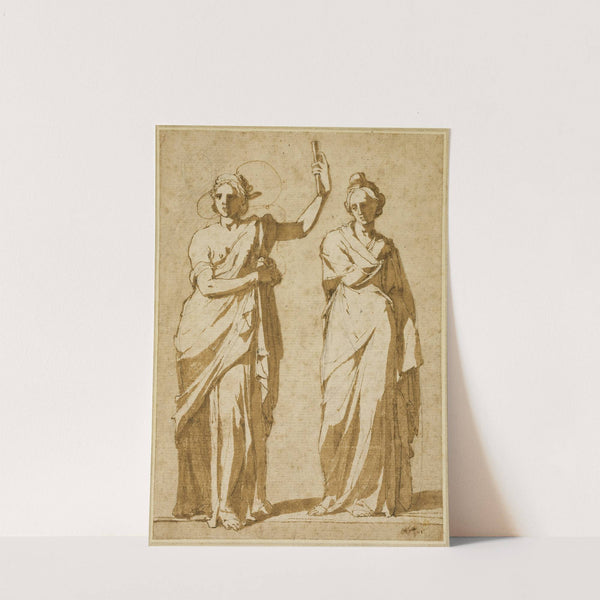 Two Standing Female Figures (Studies after Classical Statuary) by Andrea Boscoli