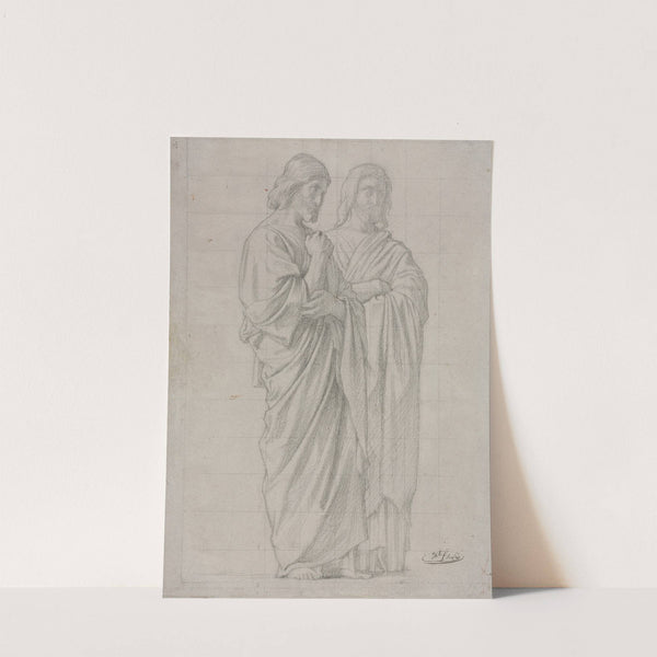 Two Standing Figures (Study for the Left Section of The Mission of the Apostles) (1860) by Jean-Hippolyte Flandrin