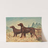 Two standing Flatcoated Retrievers, facing left (1880) by Alexander Pope Jr.