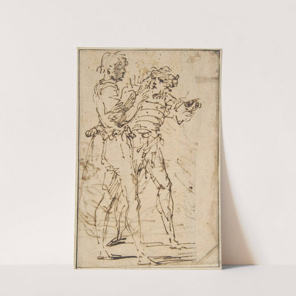 Two Standing Men Gesticulating by Salvator Rosa