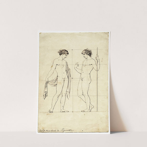 Two standing naked youths by David Humbert de Superville