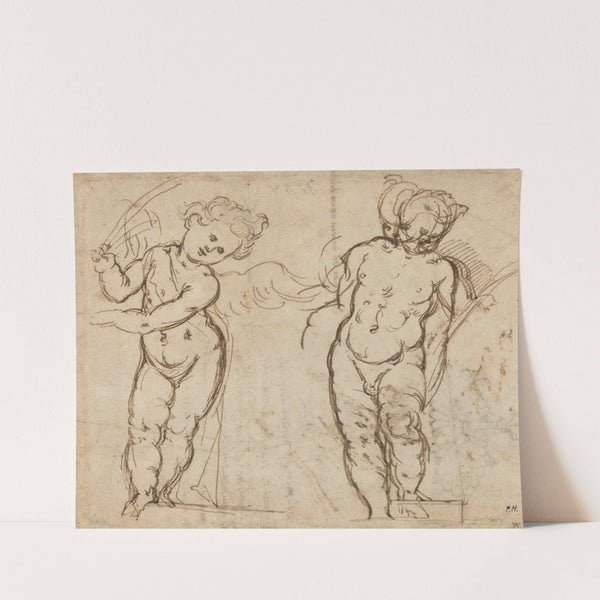 Two Standing Putti (recto) by Italian School