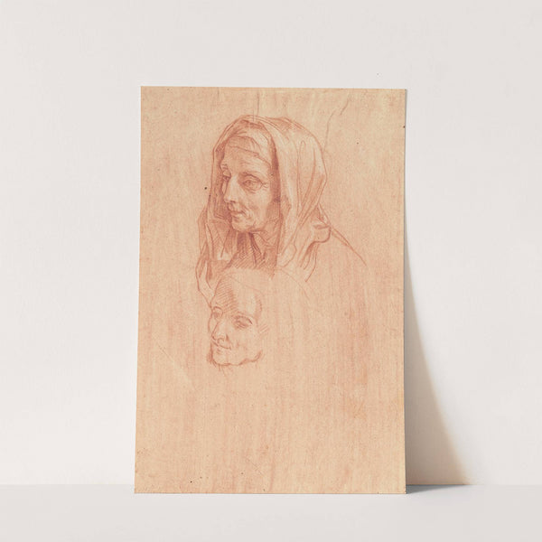 Two Studies for the Head of an Old Woman (1685) by Carlo Maratti