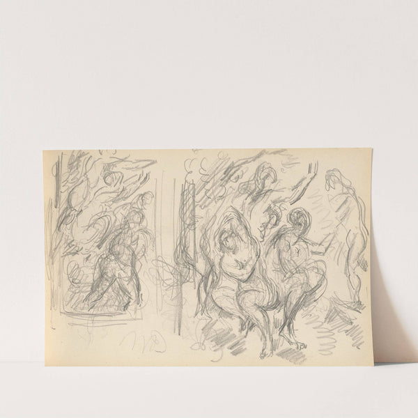 Two Studies for ‘The Judgement of Paris’ or ‘The Amorous Shepherd’ (1883-1886) by Paul Cézanne