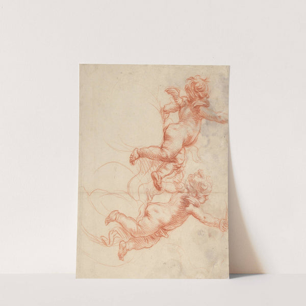 Two Studies of a Flying Putto (mid-17th century) by Cornelis Schut