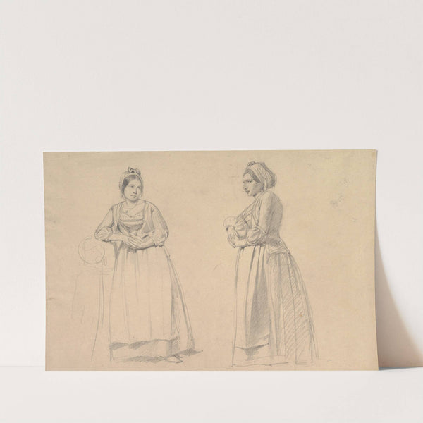 Two Studies of a Woman in Peasant Costume by Anonymous