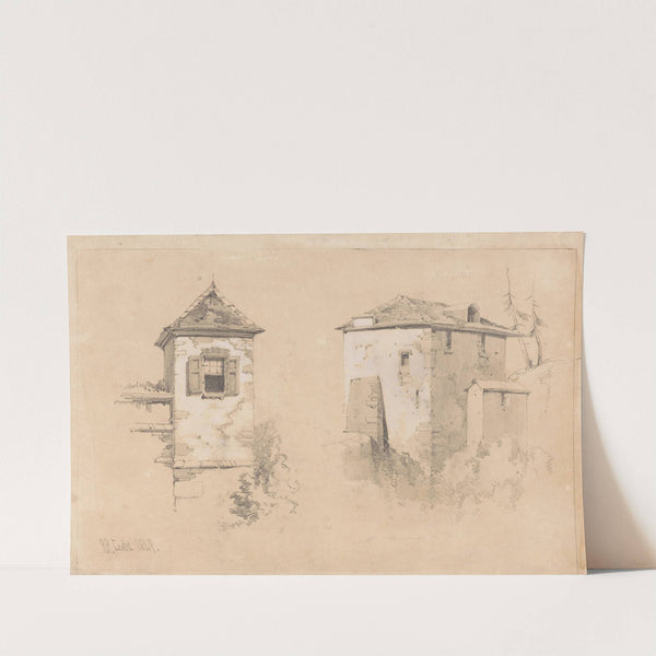 Two Studies of Buildings by Richard Principle Leitch