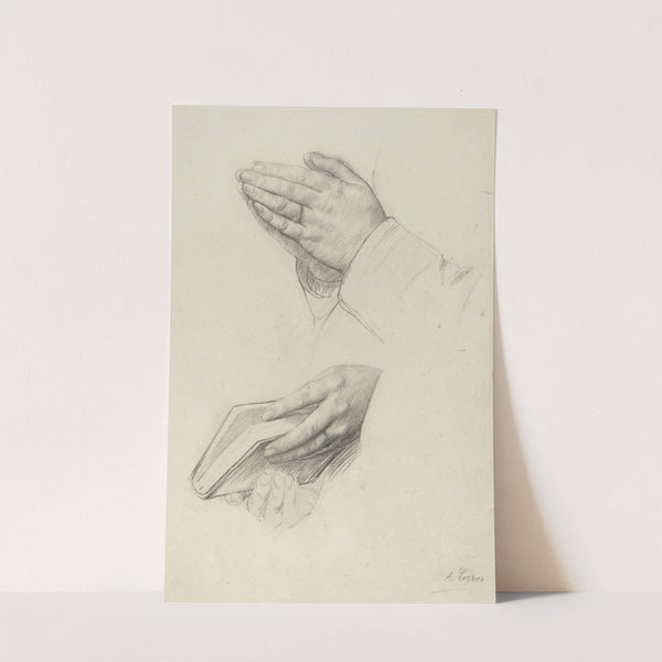Two Studies of Hands by Alphonse Legros