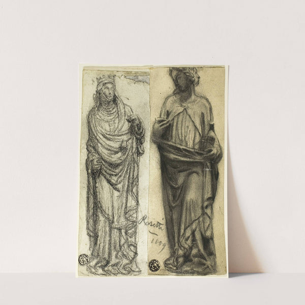 Two Studies of Medieval Sculpture (1859) by Dante Gabriel Rossetti