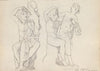 Two Studies of The Seated Satyr and Nymph, Villa Ludovisi, Rome