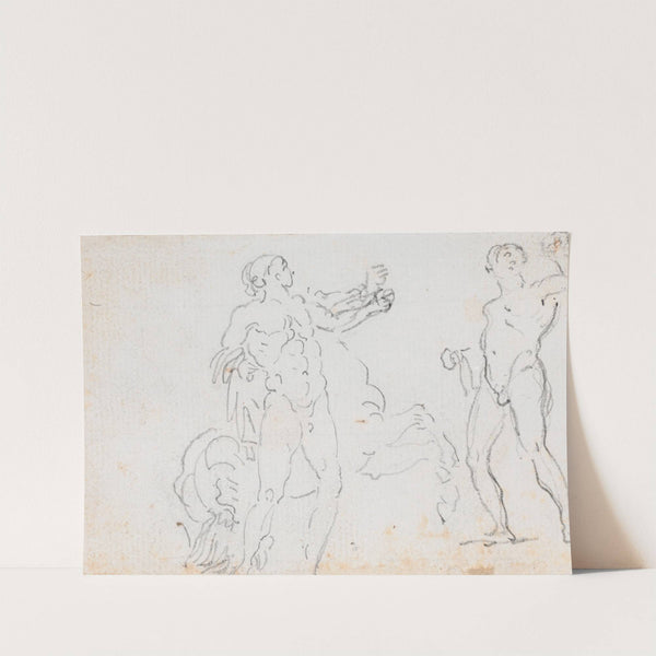 Two Studies of the Statue of Alexander and Bucephalus (verso) (probably c. 1754-1765) by Hubert Robert