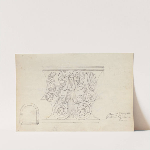 Two Studies, the Throne of Gregory the Great, Church of San Gregorio Magno, Rome by John Flaxman