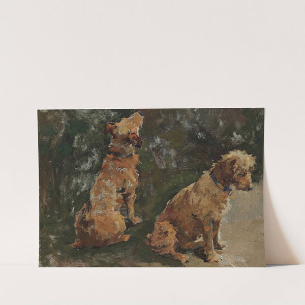 Two Terriers; Study For 'the Half Holiday' by Elizabeth Adela Forbes