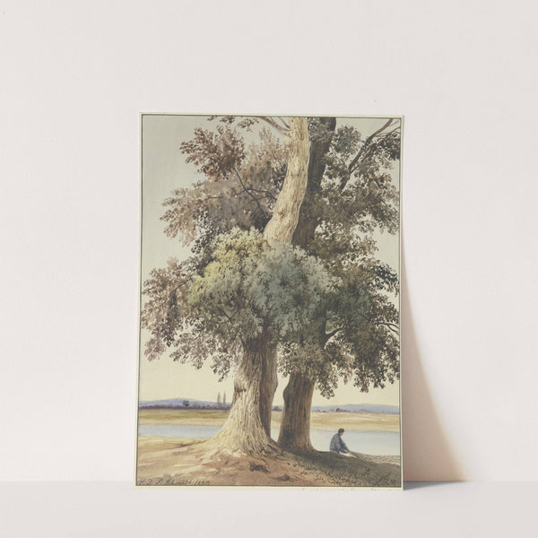 Two trees on the river (1833) by Ludwig Daniel Philipp Schmidt