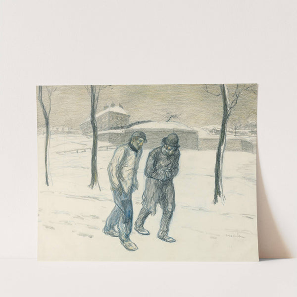 Two Vagabonds Walking In The Snow by Théophile Alexandre Steinlen