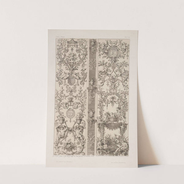 Two vertical designs separated by designs for urns supported by brackets (1875-1890) by André-Charles Boulle