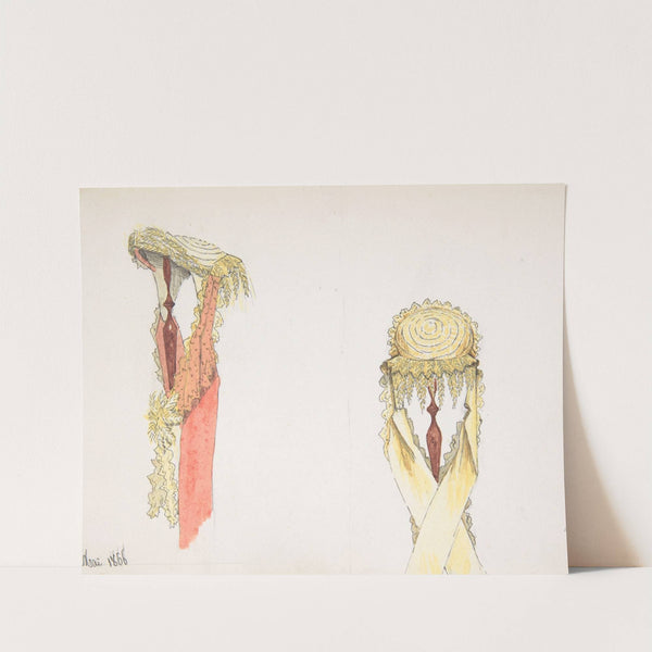 Two Views (Side and Front) of a Hat on a Stand by Auguste Félix