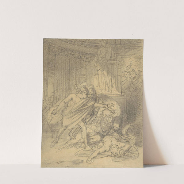 Two Warriors in Classical Costume Bending over Two Figures (mid-18th–early 19th century) by Heinrich Friedrich Füger