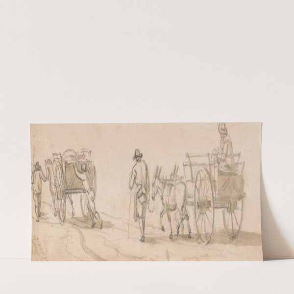 Two Wheeled Cart and Figures by Paul Sandby