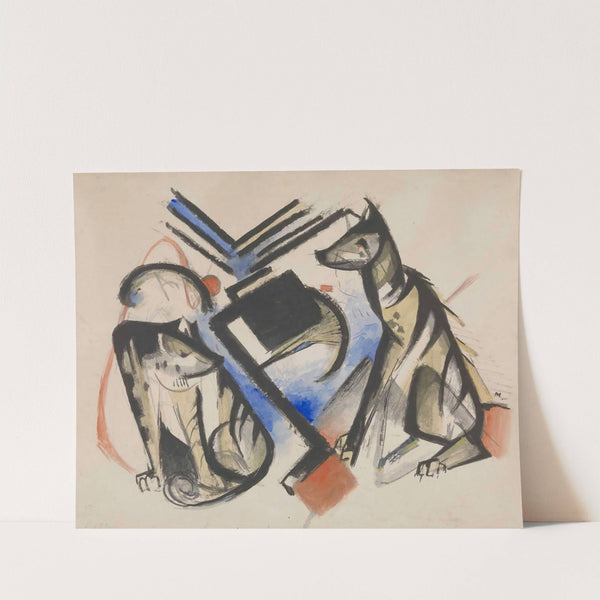 Two Wolves (1913) by Franz Marc